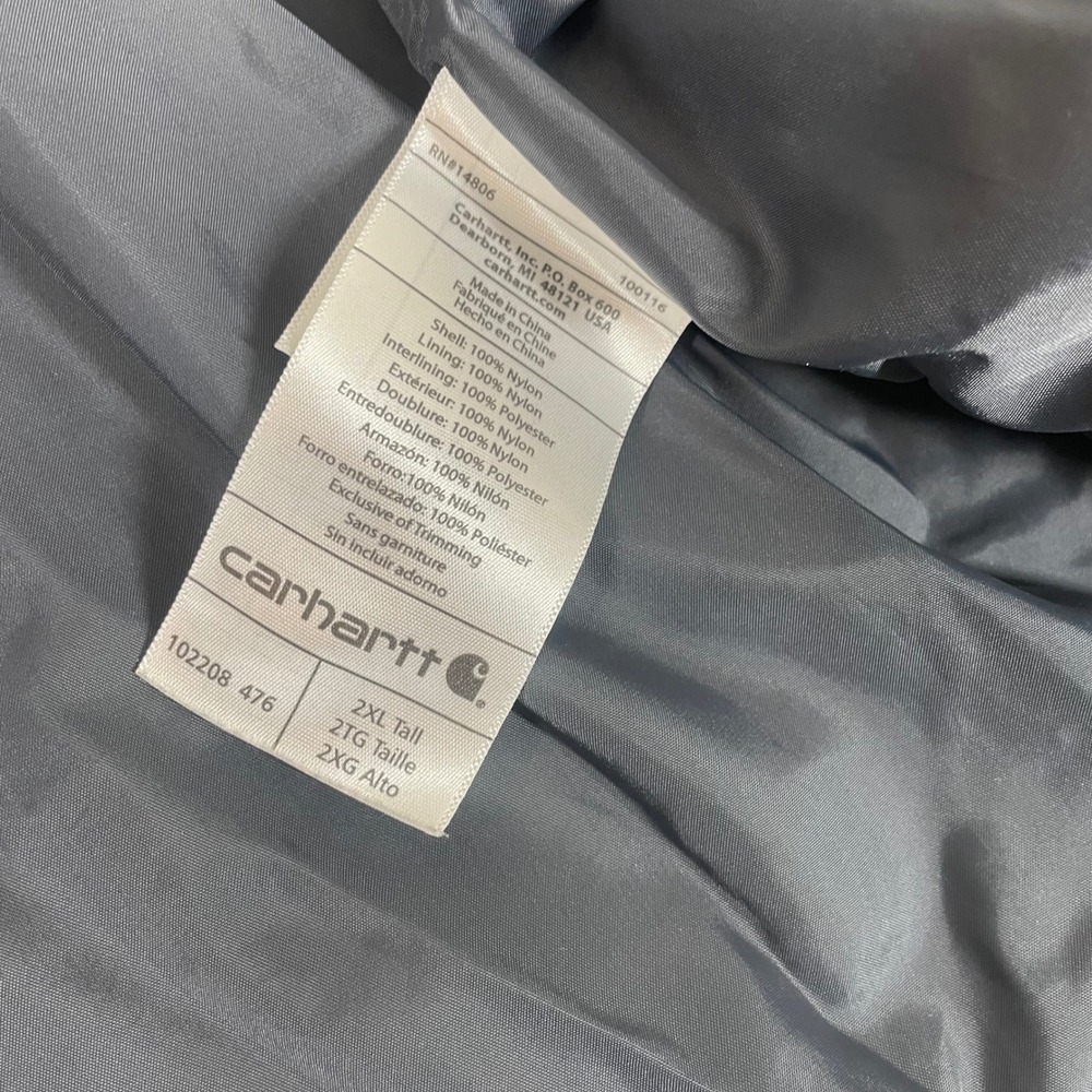 Carhartt Gilliam Jacket Mens 2XL Tall Insulated Quilted Water Resistant Blue - Picture 5 of 15